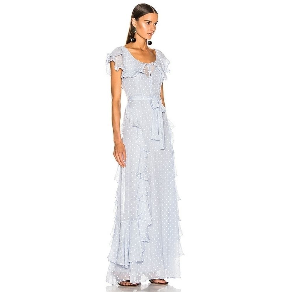 Alice McCall Moon Talking Ruffle Maxi Dress Crystal Bue sz 2 NEW - Picture 3 of 13